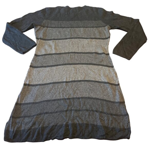Cynthia Rowley Long Sleeve Striped Sweater Dress Gray White Casual Womens XL - Picture 7 of 7